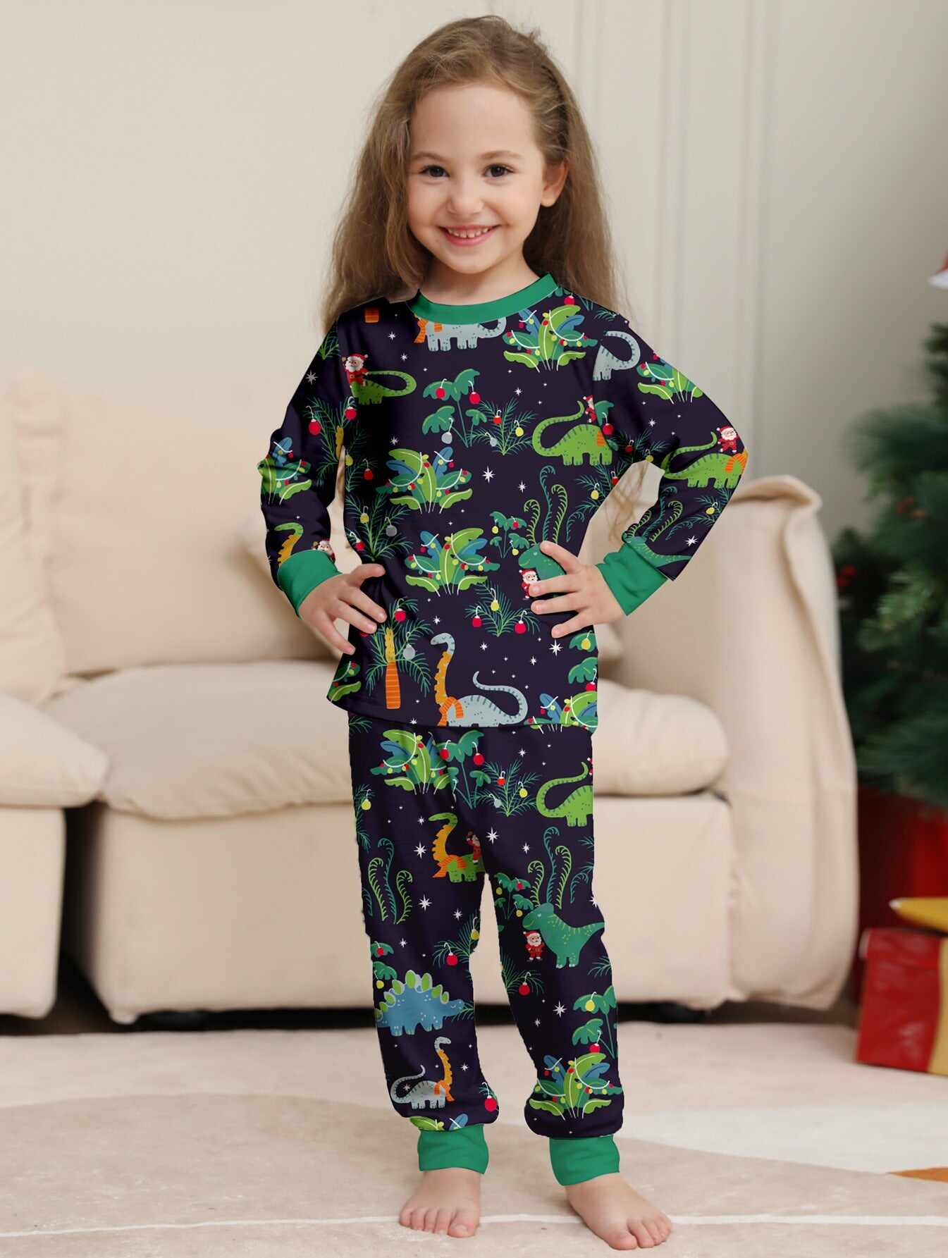 Family Matching Dinosaur Print Family Look Pajama Set