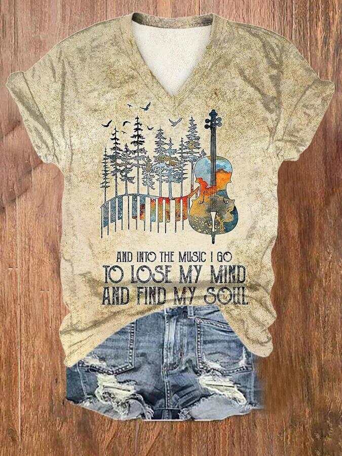 And Into The Music I Go To Lose My Mind And Find My Soul?Art Casual T-shirt