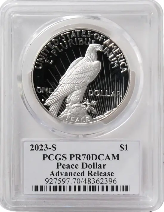 2023 6 PC Morgan and Peace Silver Dollars MS70/PF70/ R70 Advance Release PCGS Founders Mark of Distinction Holders Signed by John Dannreuther