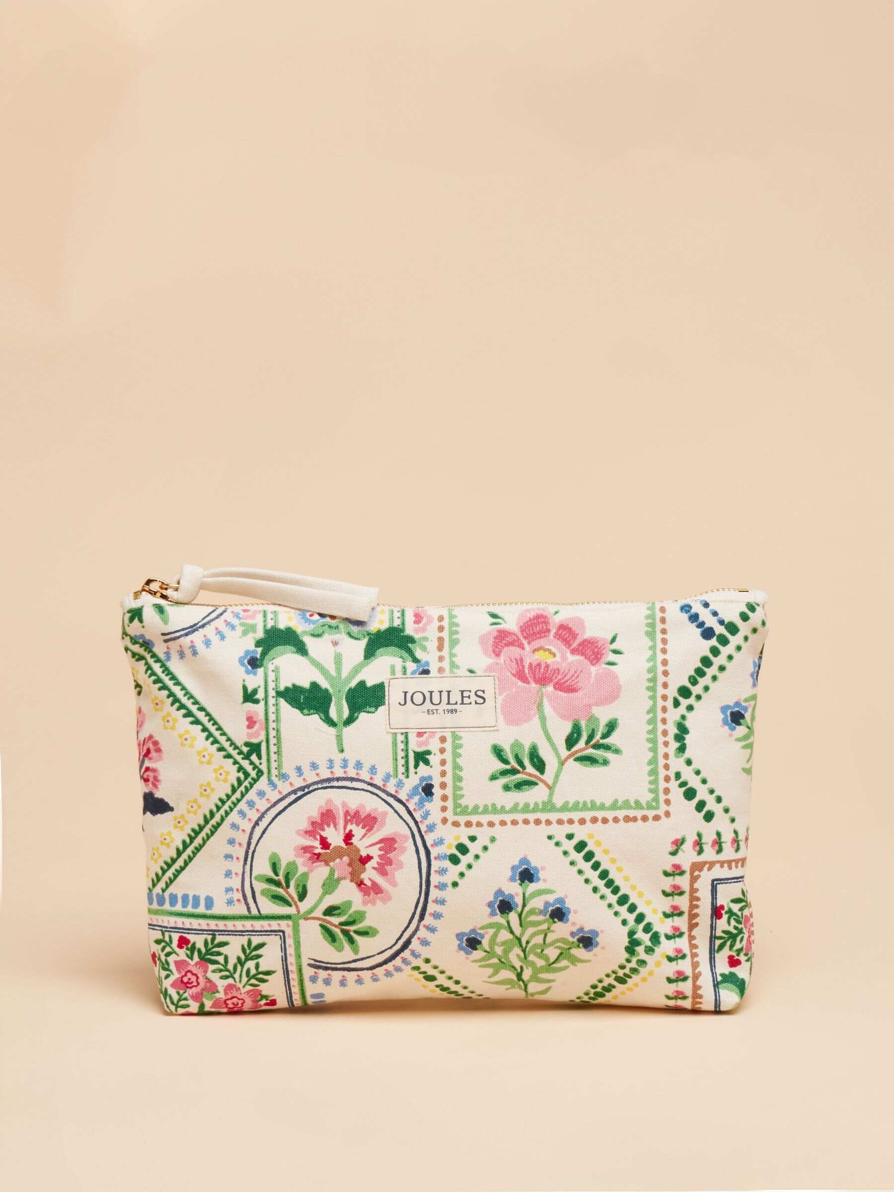 Carrywell Cream Tile Print Zip Pouch