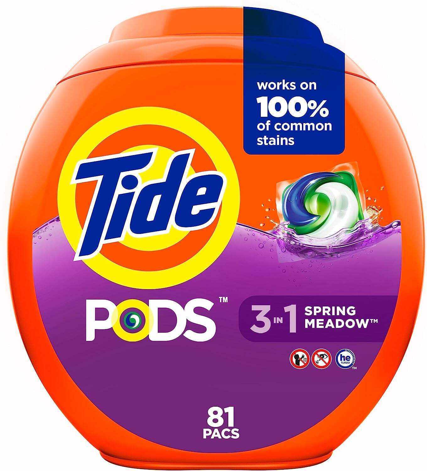 PODS Laundry Detergent Soap Pods, Spring Meadow, 81 count