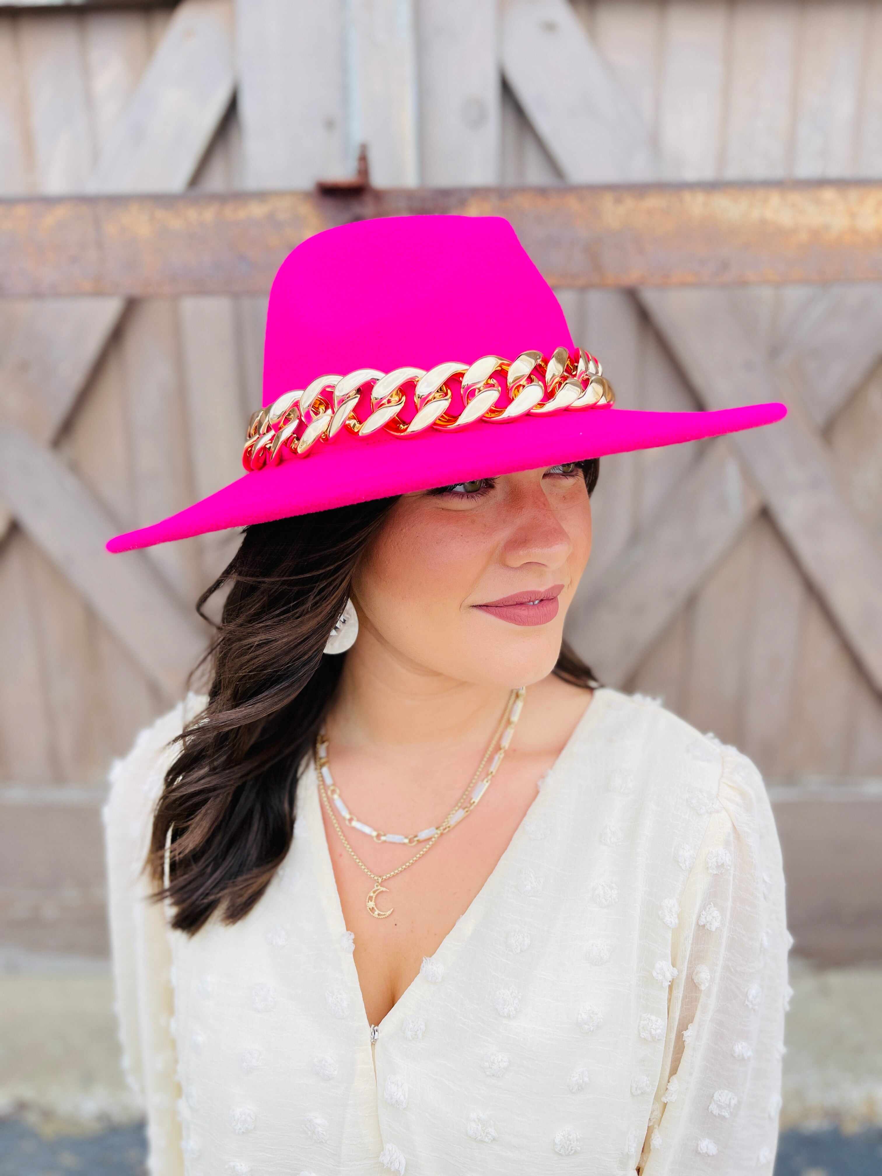 Bulky Chain Link Fedora Hat-Multiple Colors!