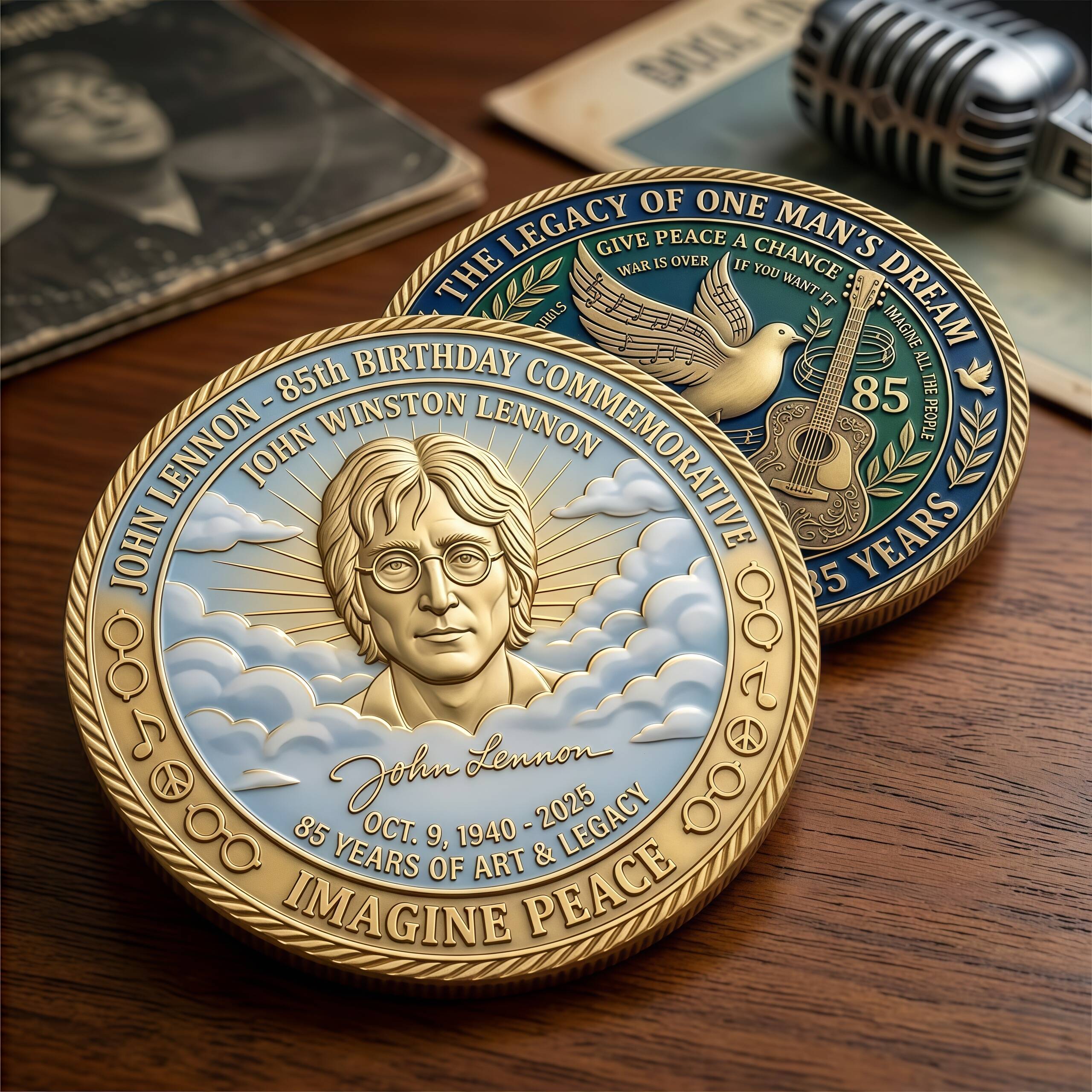 John Lennon 85th Anniversary Commemorative Coin