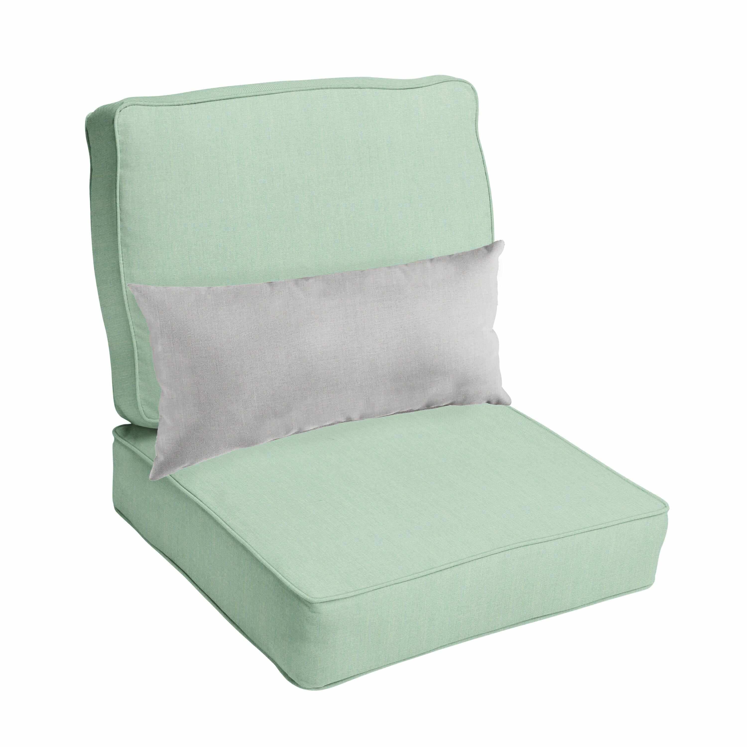 Sorra Home Oakley Sunbrella Solid Indoor/ Outdoor Corded Chair Cushion Set and Lumbar Pillow