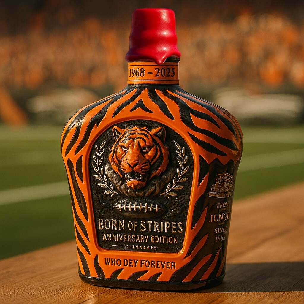 CIN Bengals Anniversary Edition Whiskey Bottle