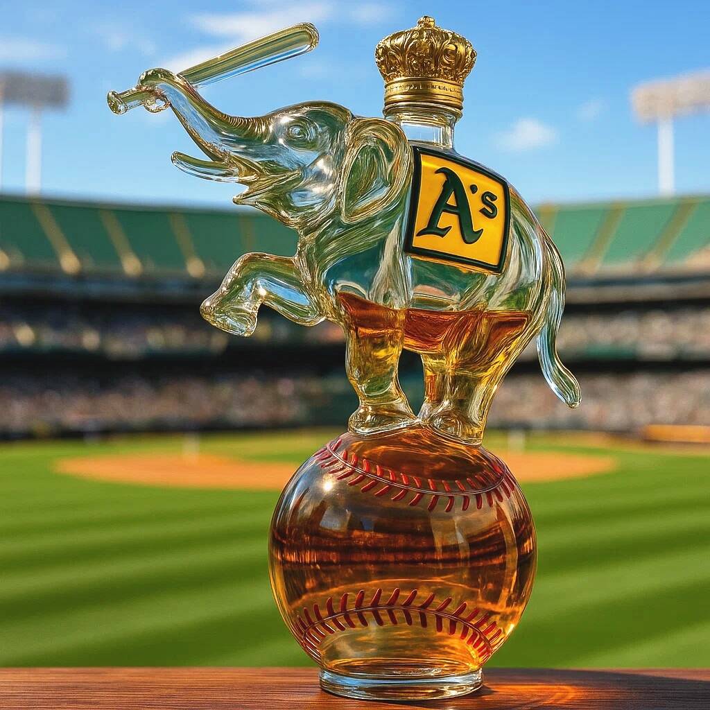 Oakland Athletics Whiskey Bottle