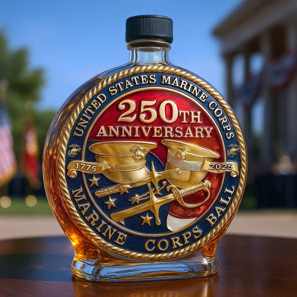United States Marine Corps 250th Anniversary Commemorative Whiskey Bottle