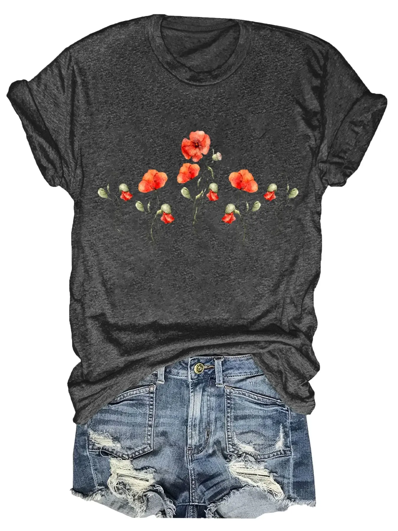 Poppy Flower Art Print T-shirt