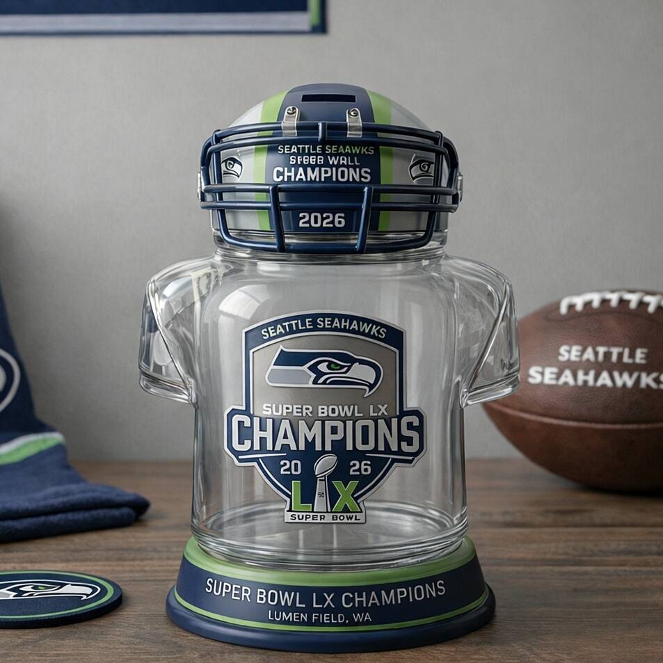 Seattle Seahawks 2026 Super Bowl Champions Memorial Coin Jar
