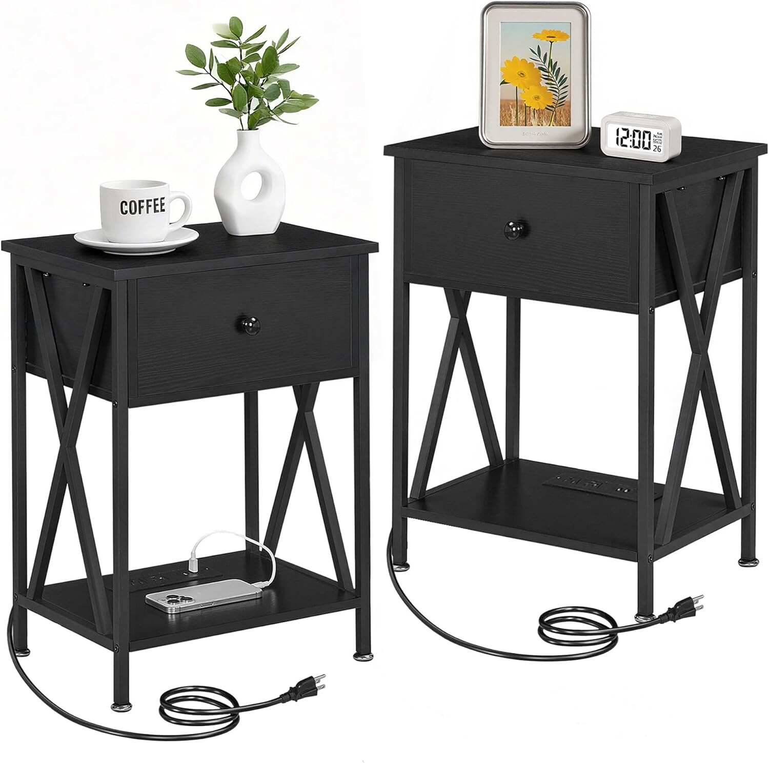 VECELO Nightstand Set of 2