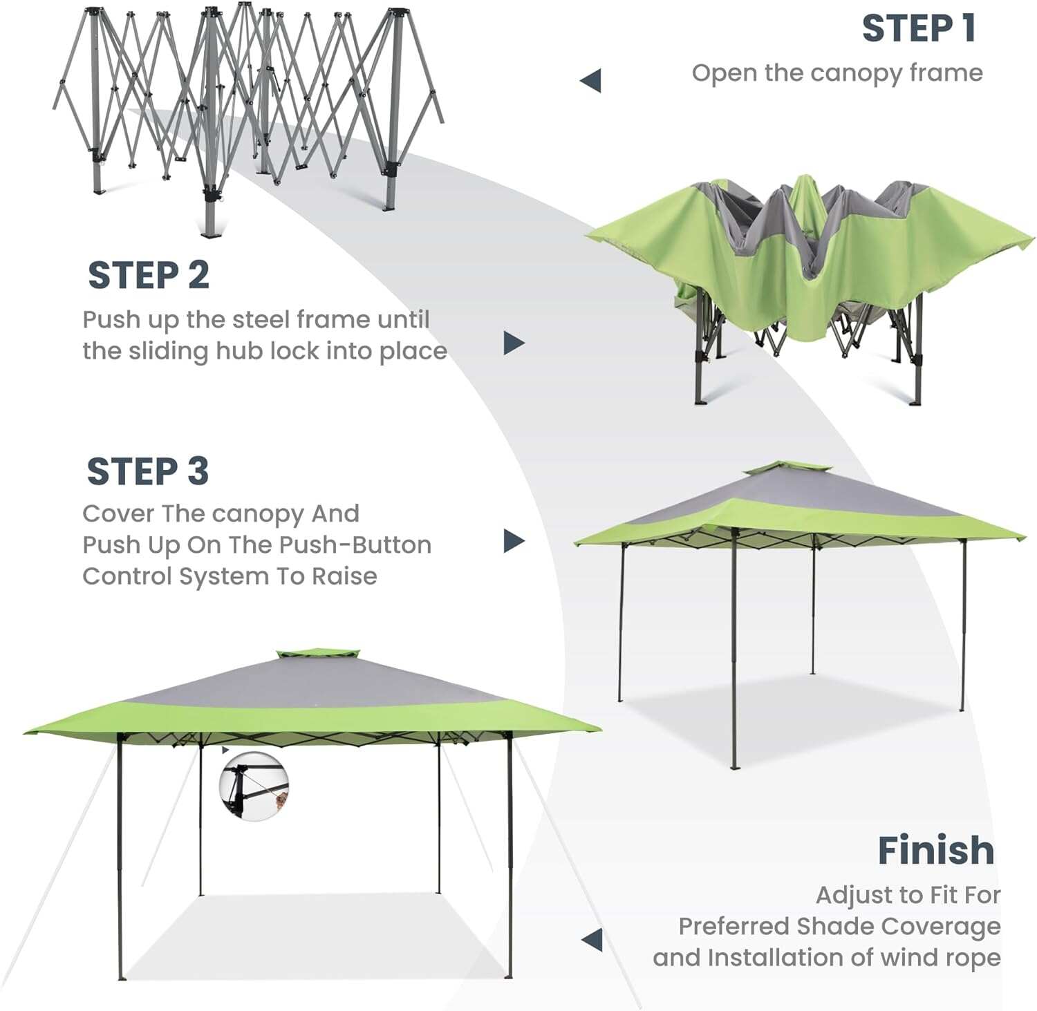PHI VILLA Outdoor Pop up Canopy 10'x10' Tent Camping Sun Shelter-Series Party Tent, 100 Sq. Ft of Shade (Blue)