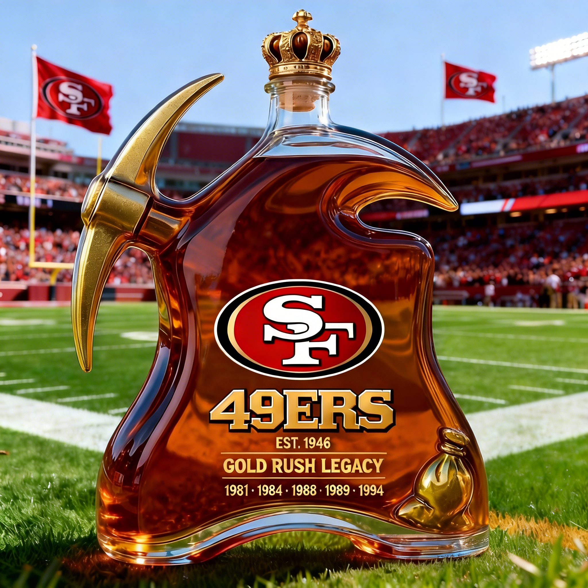 San Francisco 49ers Limited-Edition Whiskey Bottle