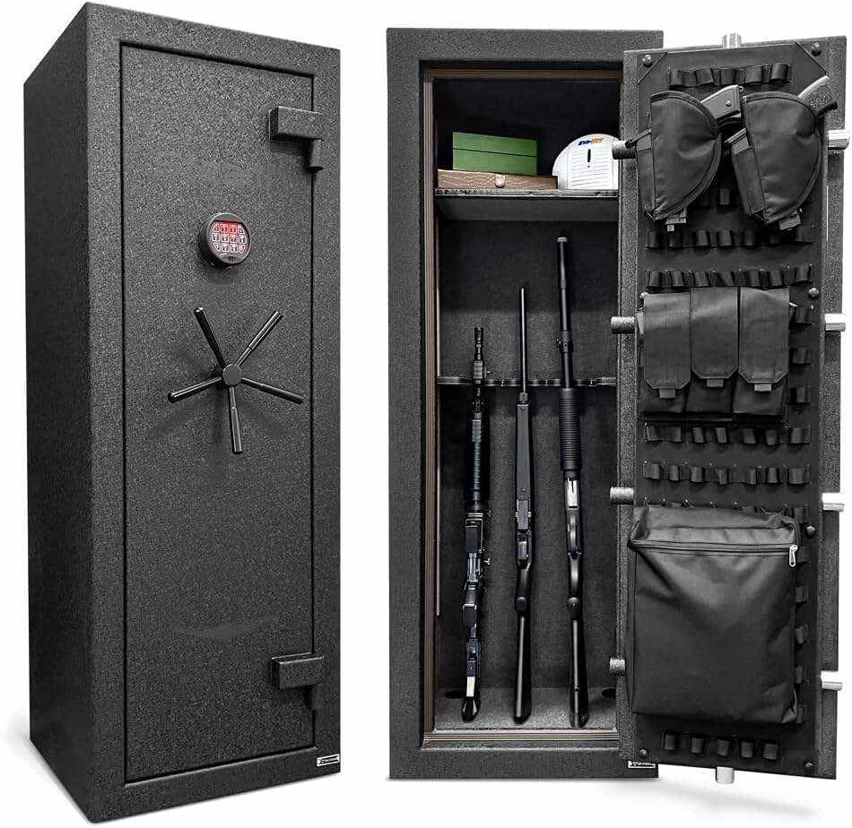 Stealth UL14 Gun Safe 14 Long Gun Capacity with Handgun Storage, 1 Hour Fire Protection & UL RSC Burglary Rating