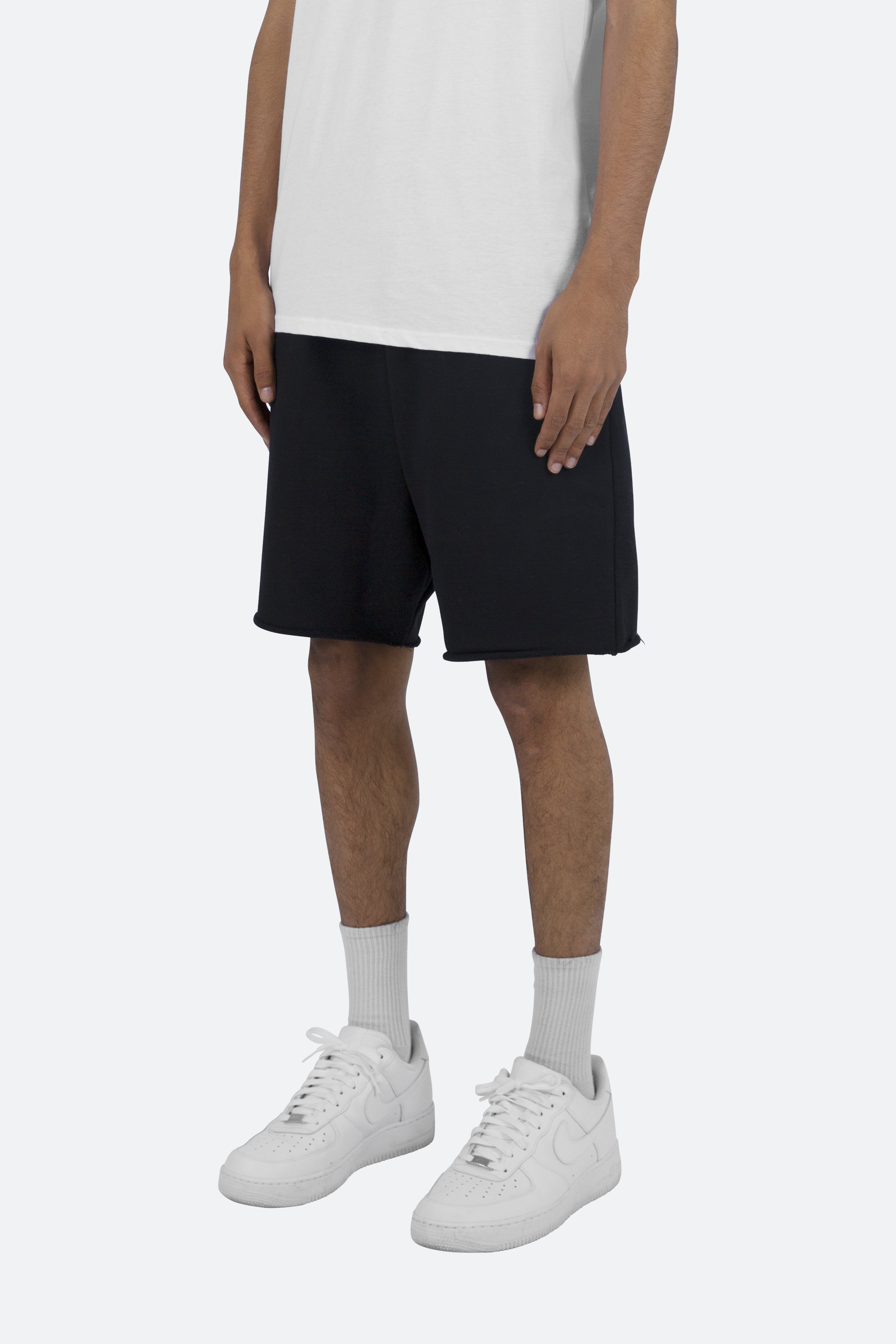 Raw Edge Sweatshorts - Black