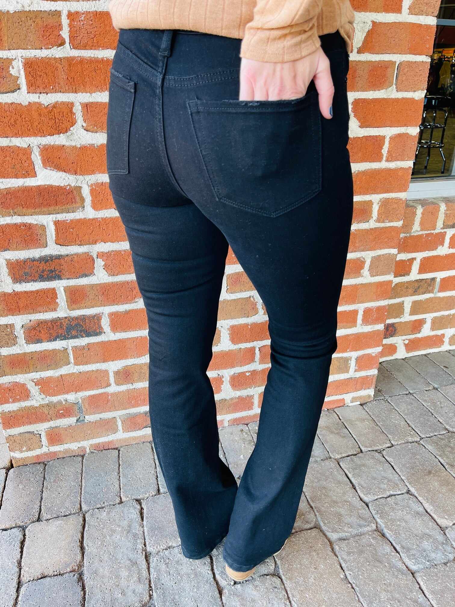 DOORBUSTER PLUS/REG Black To Basic Mid Rise Bootcut Jeans