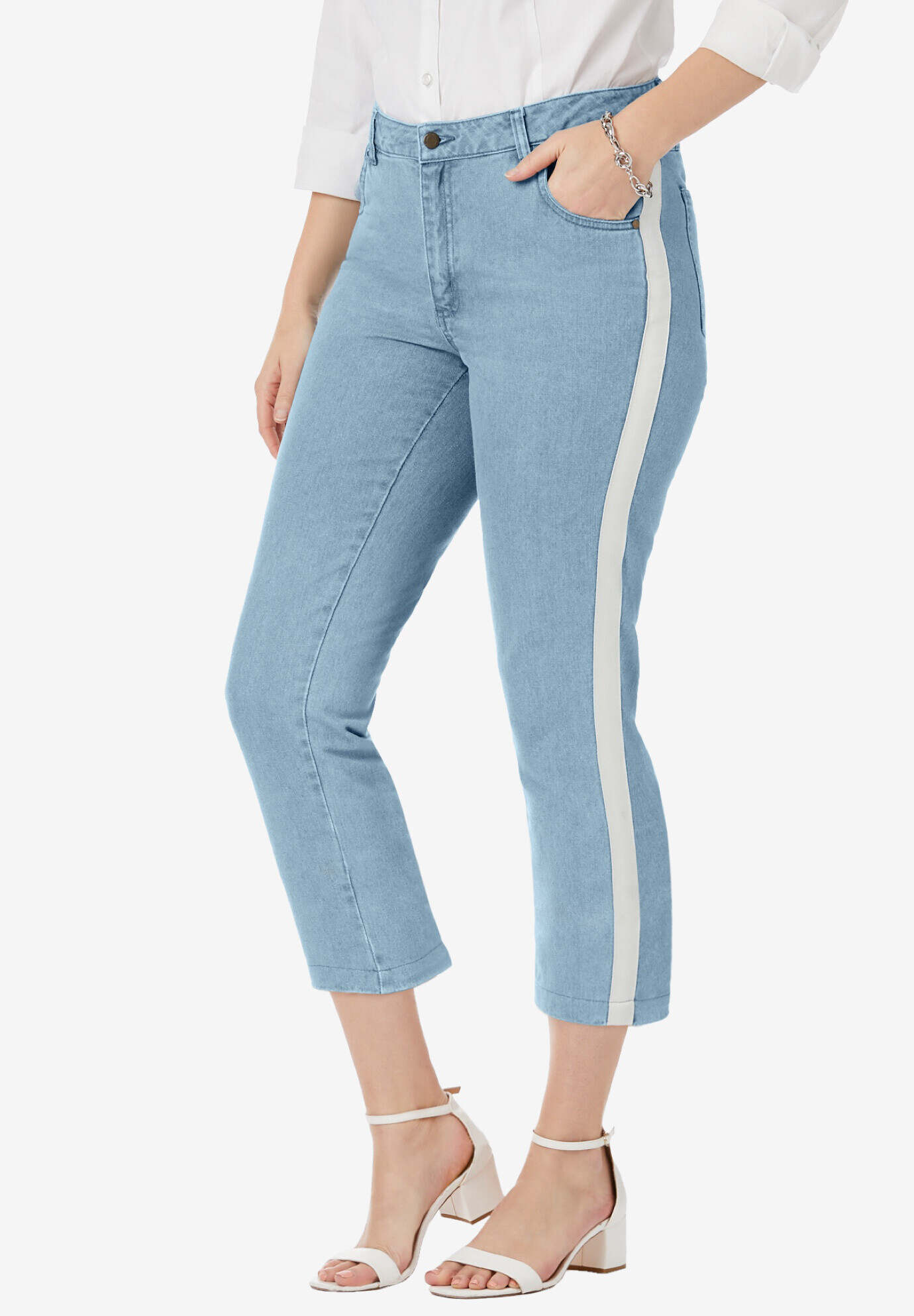 Classic Cotton Denim Capri