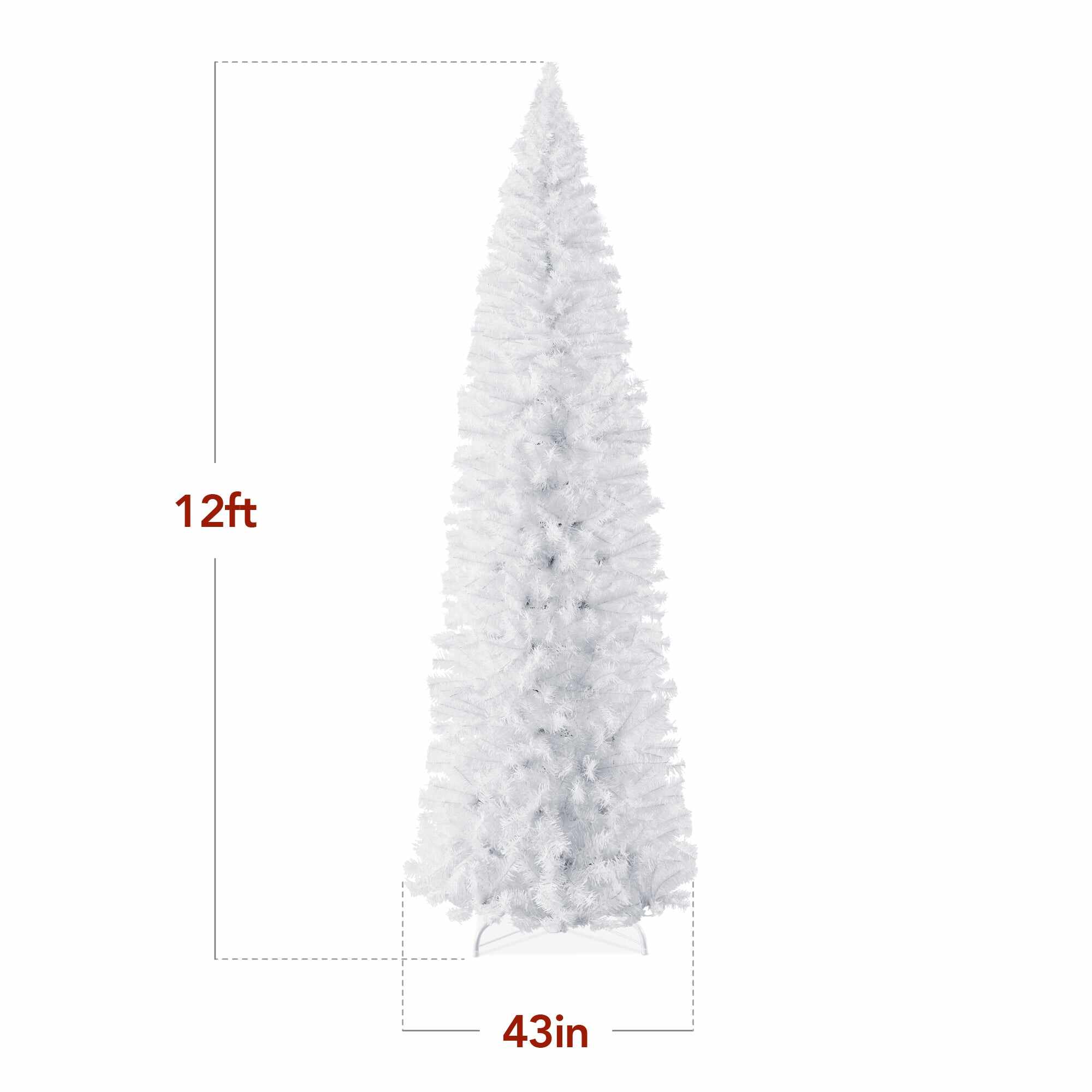White Artificial Pencil Holiday Christmas Tree