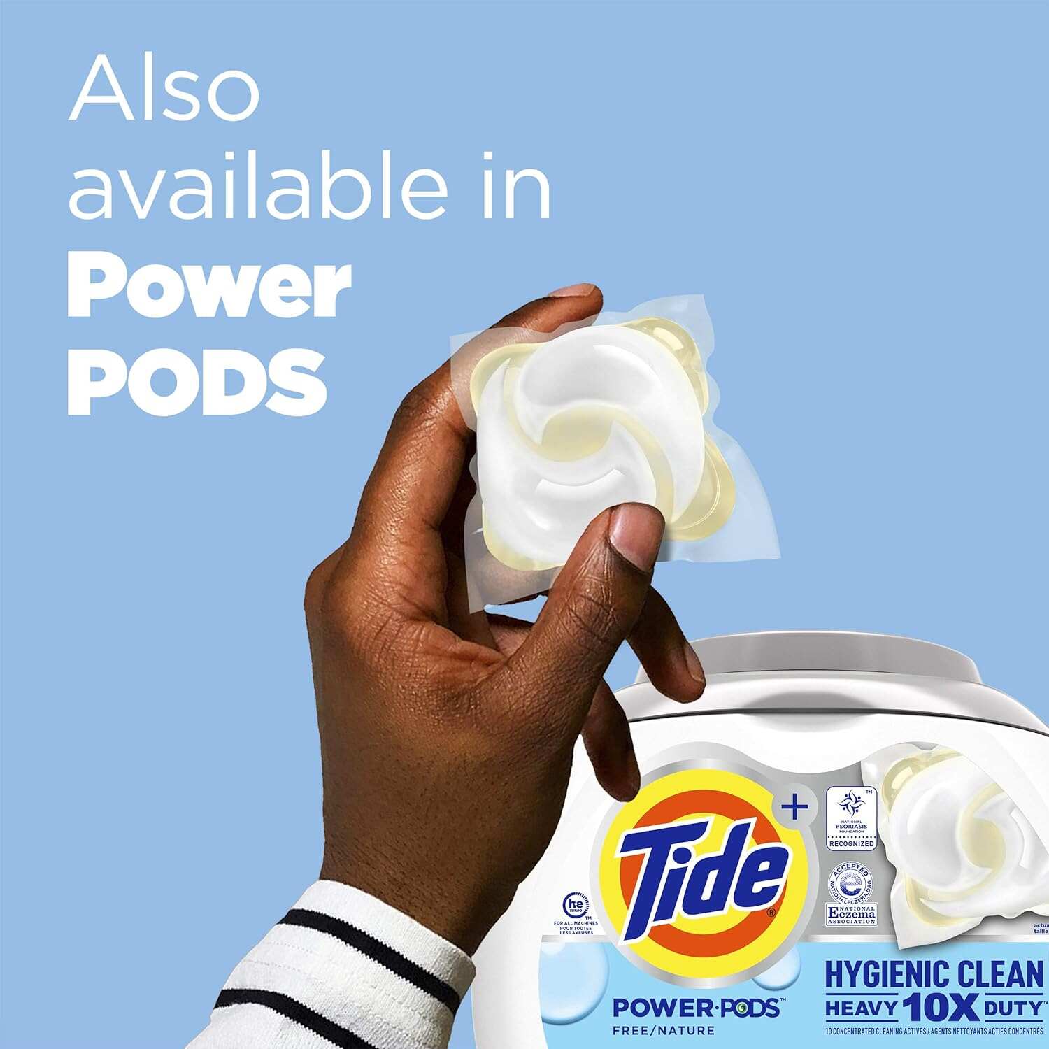 Tide Hygienic Clean Heavy Duty 10x Free Power PODS Laundry Detergent, 63 count, Unscented, For Visible and Invisible Dirt