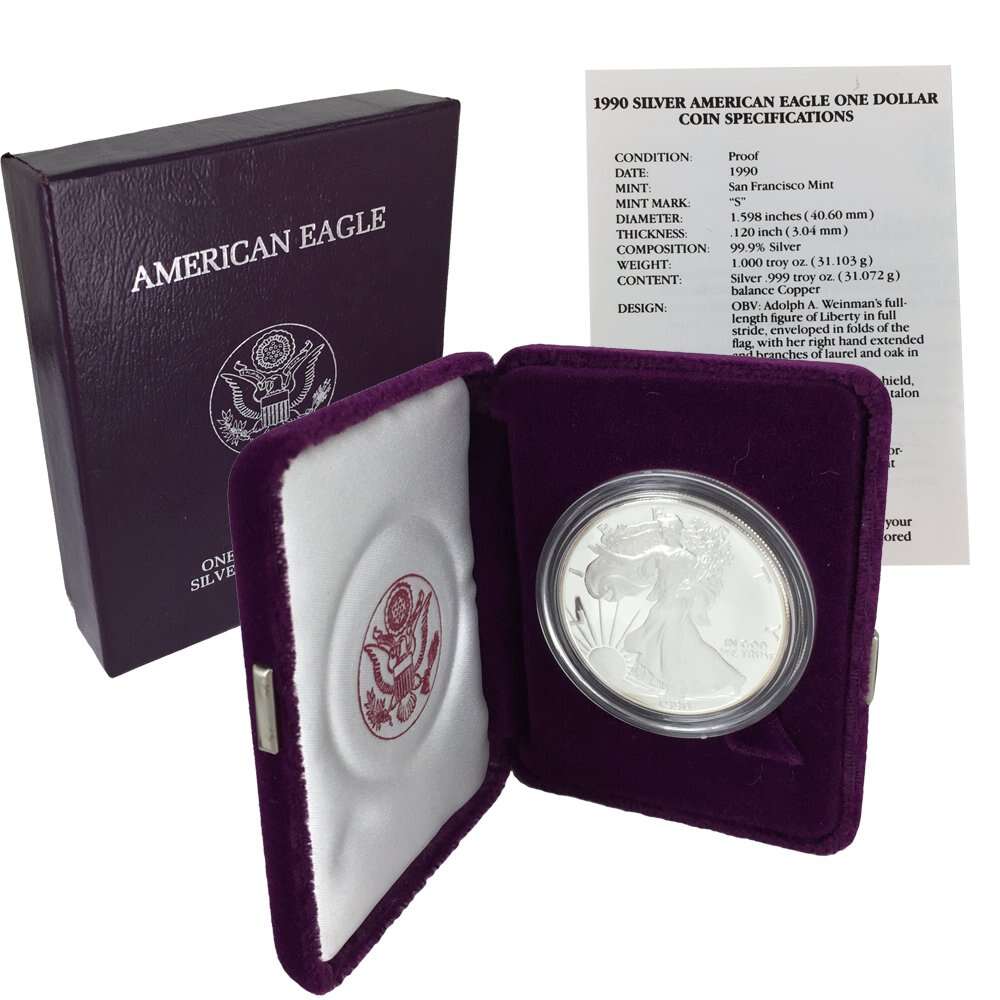 Buy 1986-2019 American Silver Eagle Proof 33 Coin Set (Box + CoA, No 2009)
