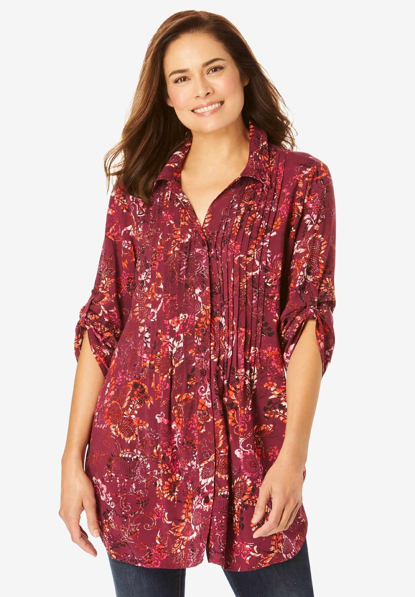 Pintucked Tunic Blouse