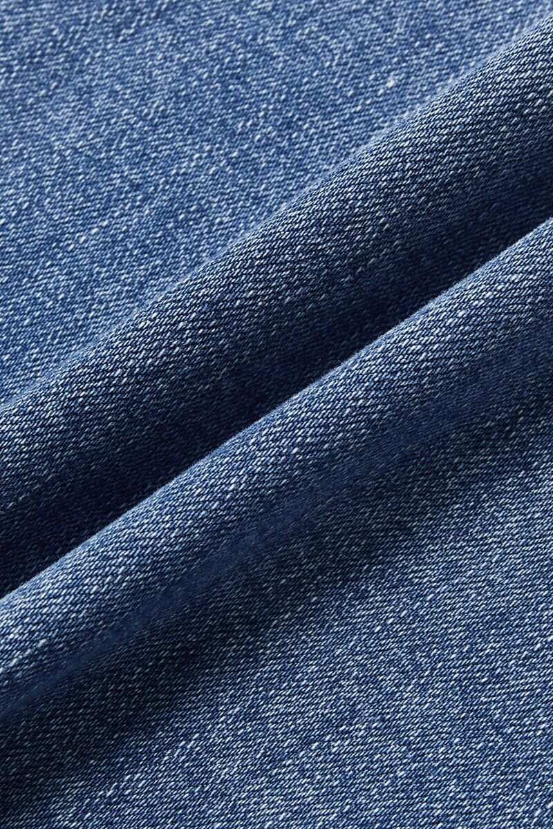 Wash Stitch Decor Wide Leg Mid Rise Jeans Without Belt