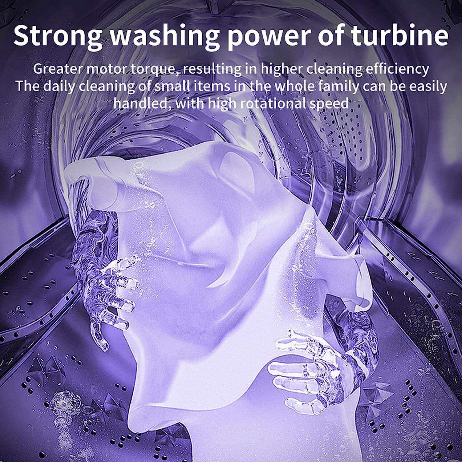 Portable Washing Machine, High Capacity Mini Washer with 3 Modes Deep Cleaning Half Automatic Washt, Foldable Washing Machine with Soft Spin Dry for Socks, Baby Clothes, Towels, Delicate Items (Purple)