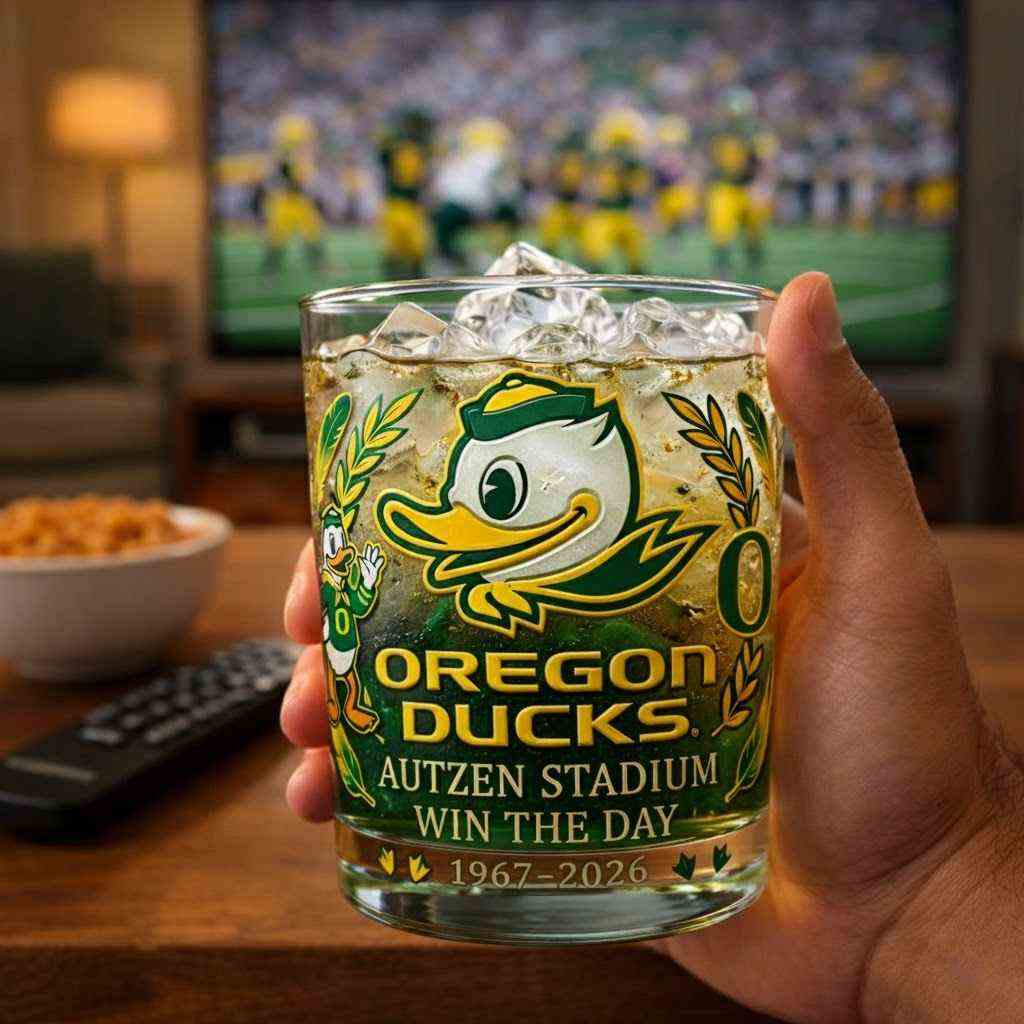 Oregon Ducks Autzen Stadium Heritage Rocks Glass