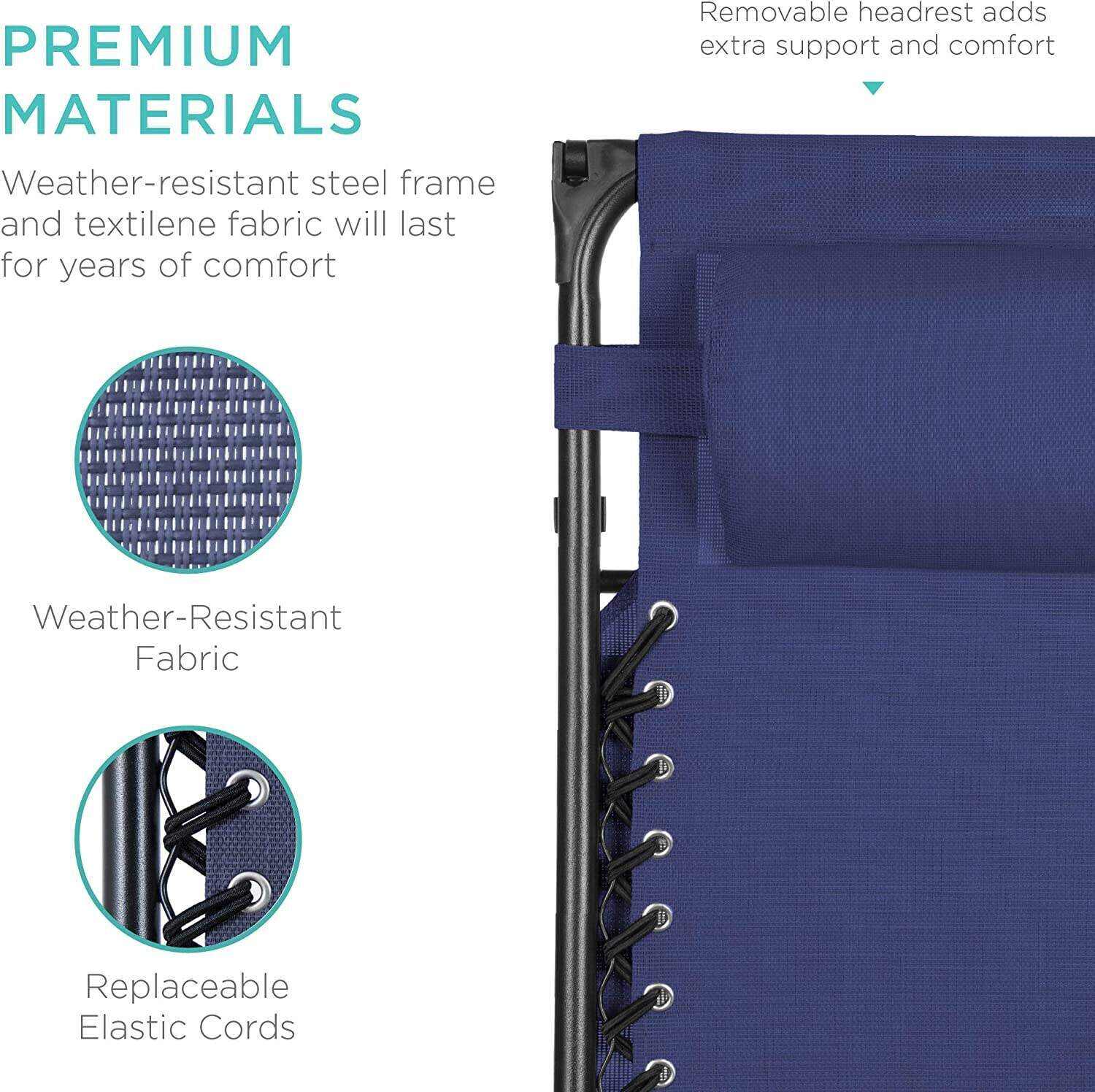 Folding Zero Gravity Outdoor Recliner Patio Lounge Chair w/Adjustable Canopy Shade, Headrest, Side Accessory Tray, Textilene Mesh - Beige