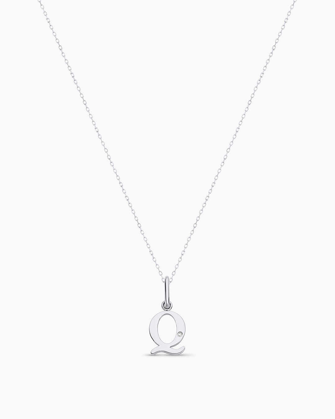 Diamond Vintage Alphabet Charm Necklace