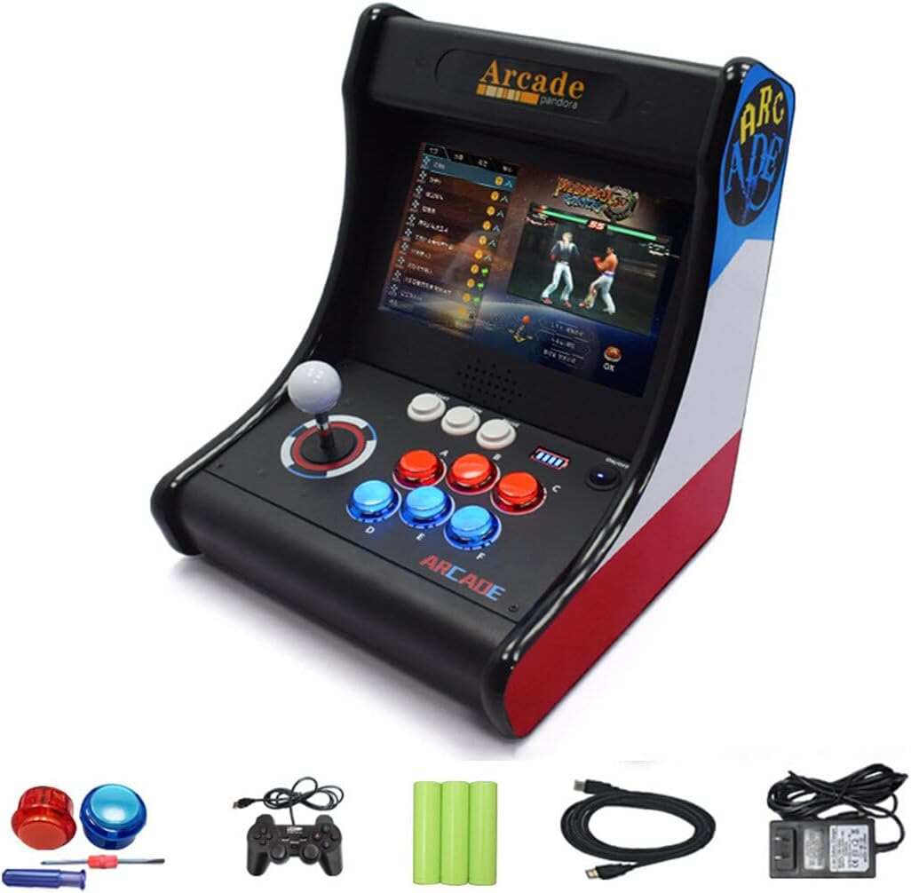 10000 Games in 1 Box Arcade Game Console, 10-inch HD Screen Game Console or PC Projector 4K TV, 2-4 Players Online Game, 3D Games, Search/ Save/Hide/Pause Game