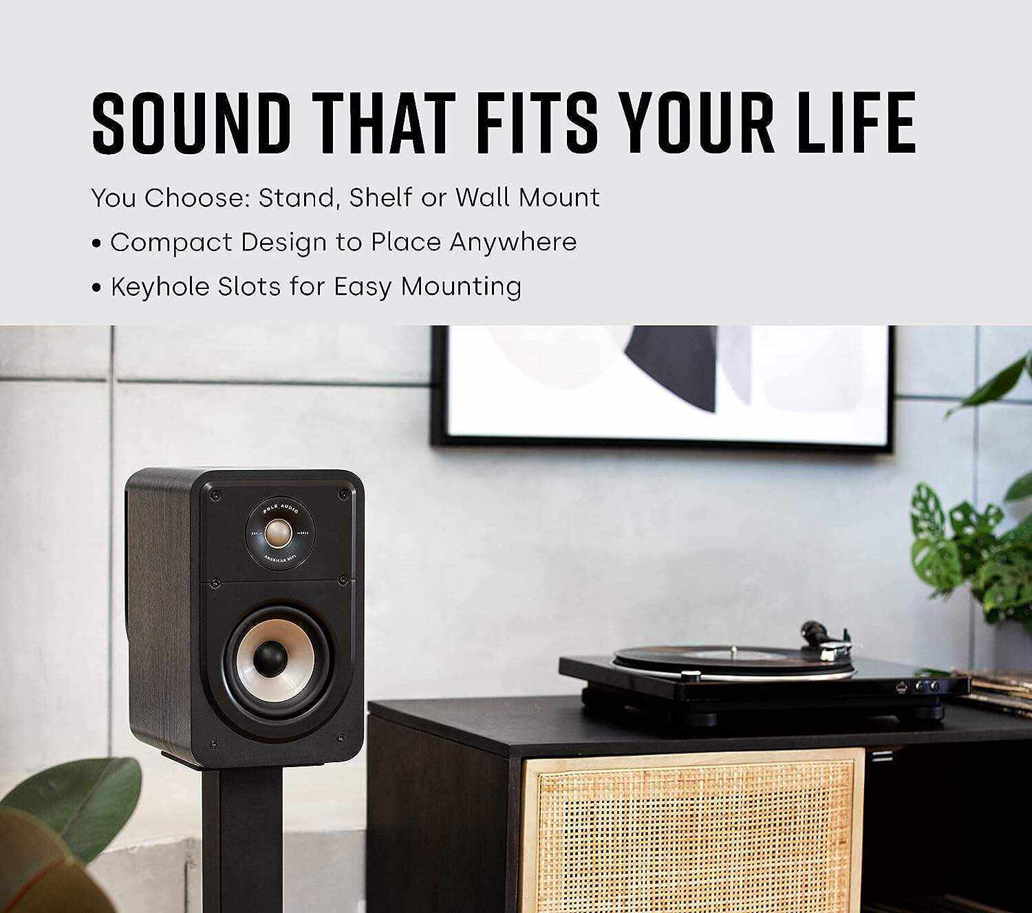 Polk Audio Signature Elite ES20 Bookshelf Speaker - Hi-Res Audio Certified,Dolby Atmos & DTS:X Compatible, 1