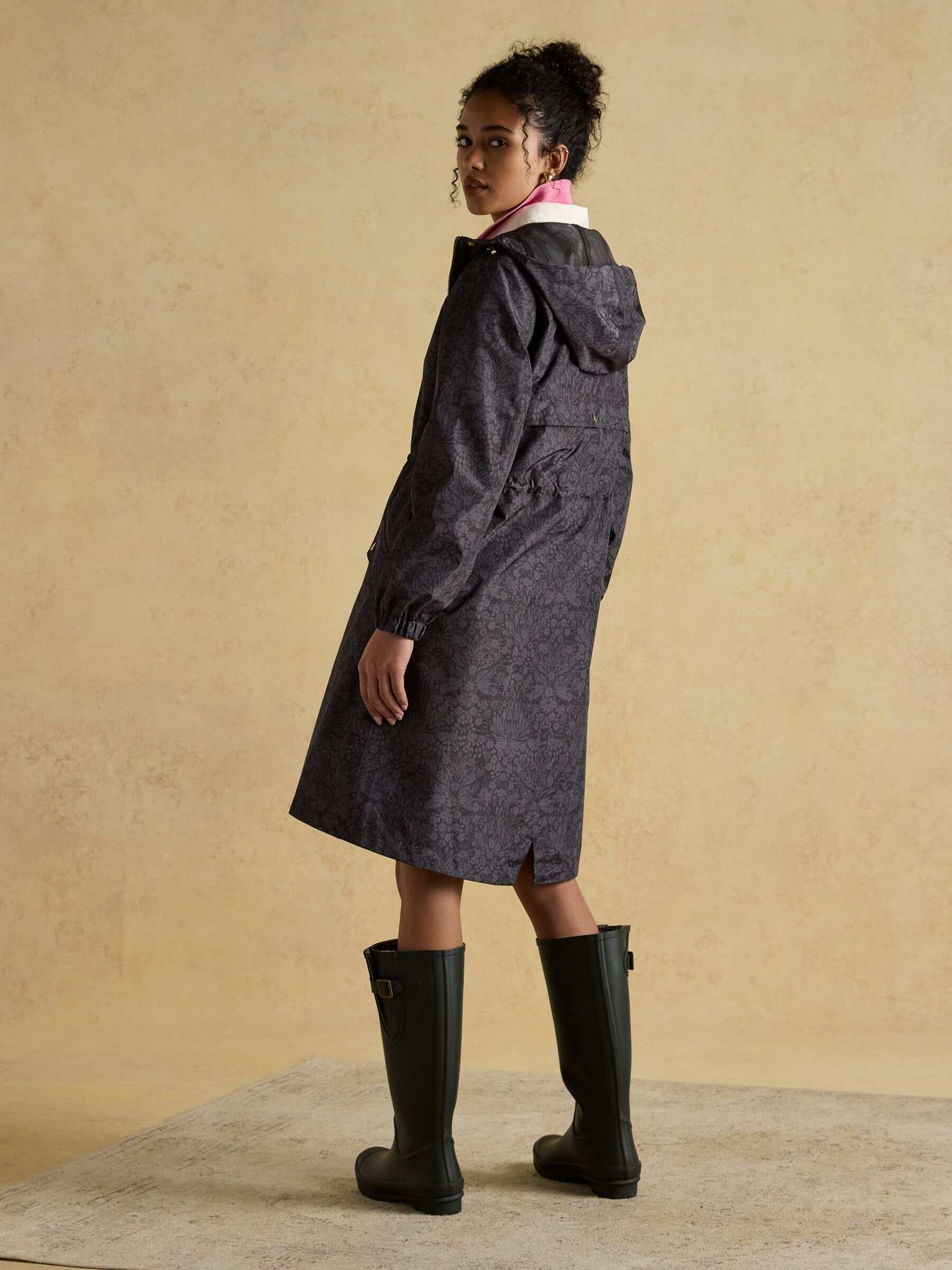 Holkham Brown Check Waterproof Packable Raincoat With Hood