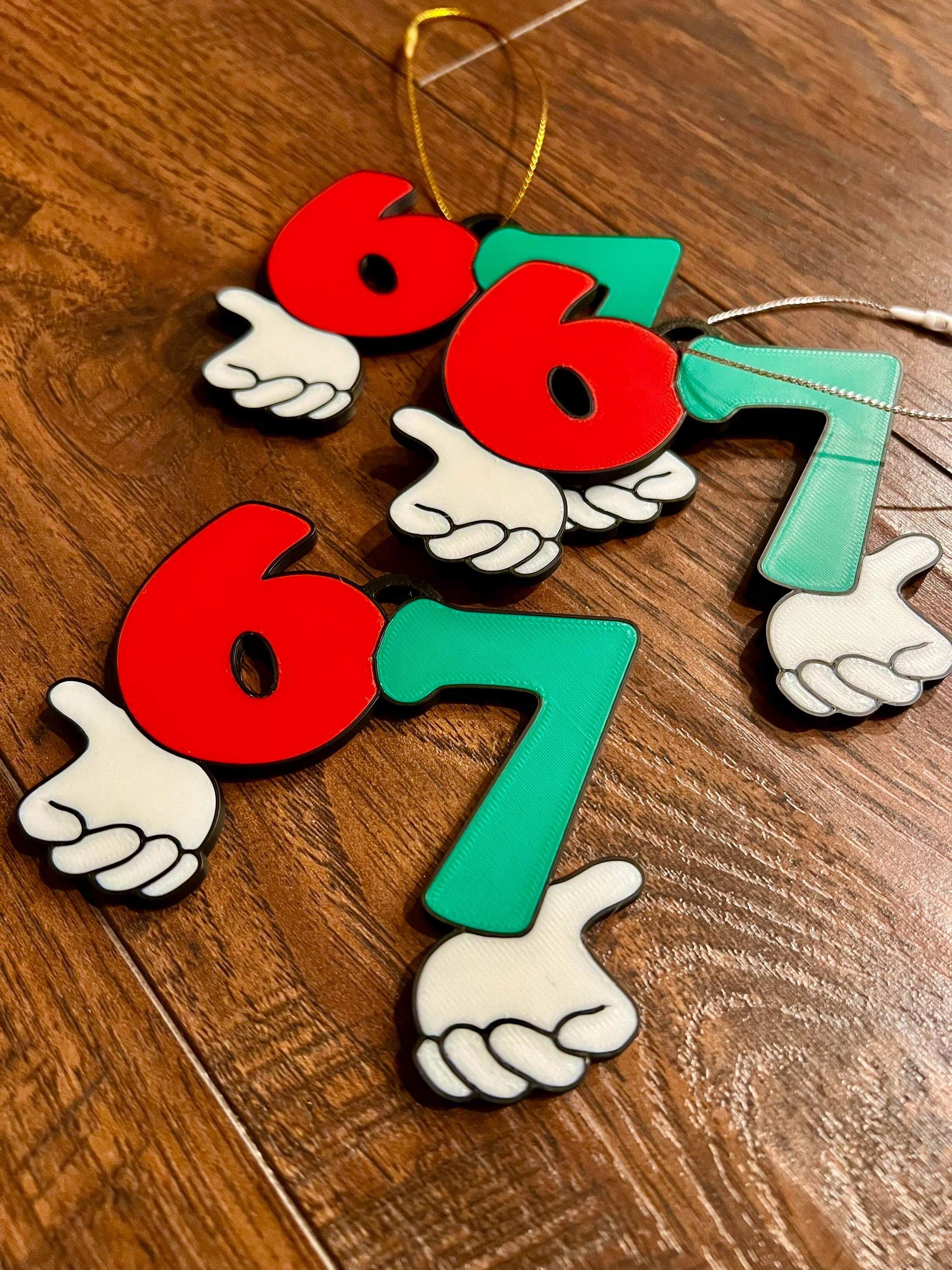 Funny “6-7” Hand Gesture Ornament