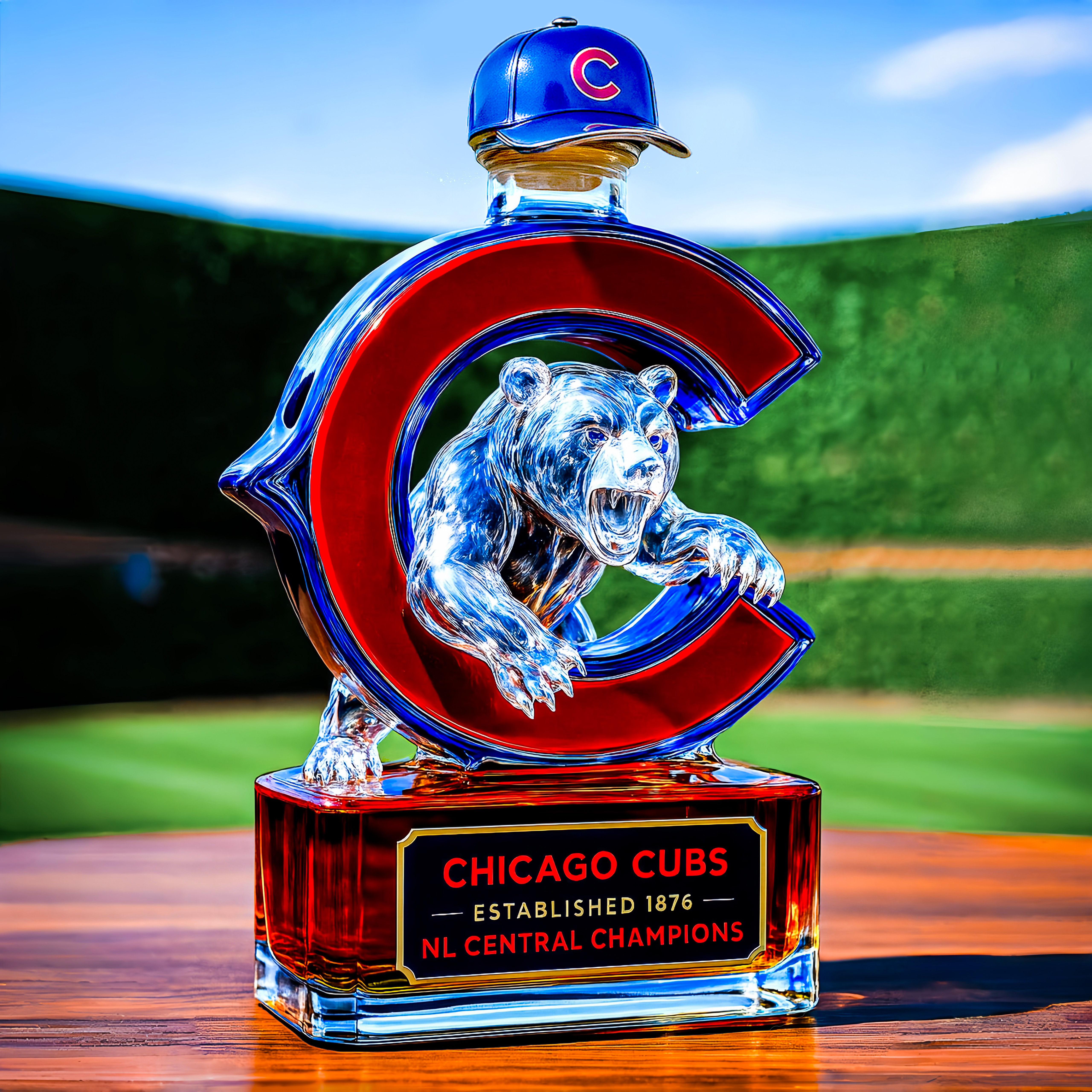 Chicago Cubs Whiskey Bottle