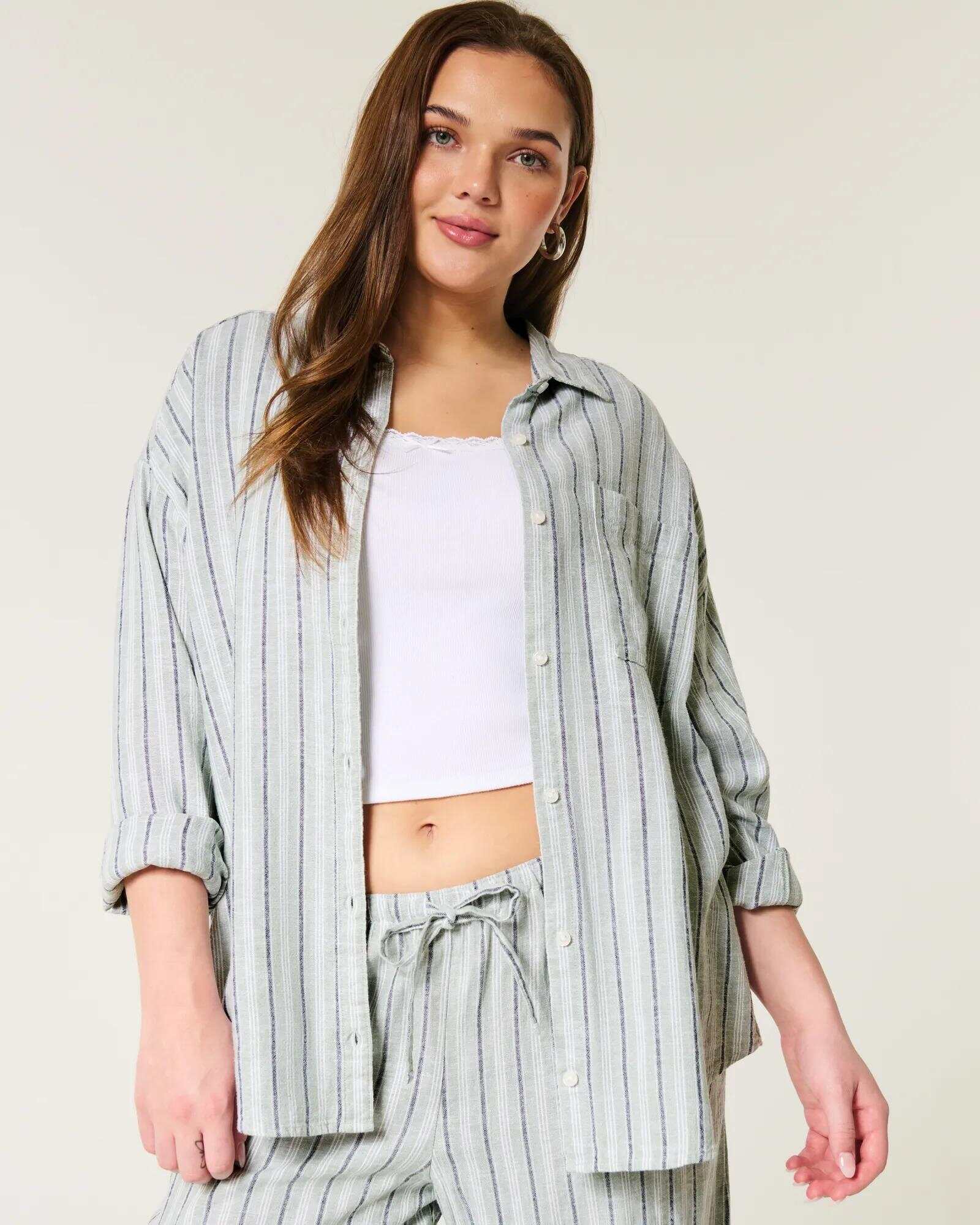 Oversized Linen-Blend Shirt
