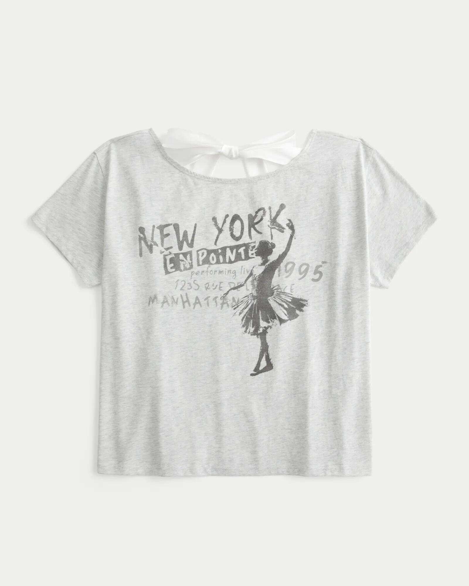 Easy Ribbon Tie-Back New York Graphic Tee