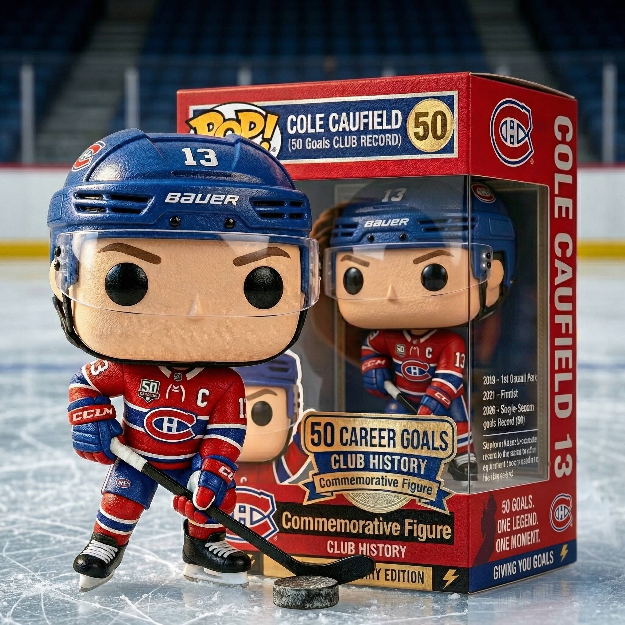 🏒COLE CAUFIELD 50 GOALS COMMEMORATIVE POP!🔥