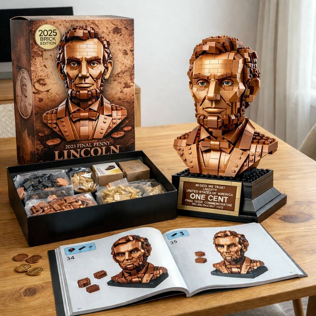 2025 Final Penny · Lincoln 1-Cent Commemorative Liberty Brick Edition