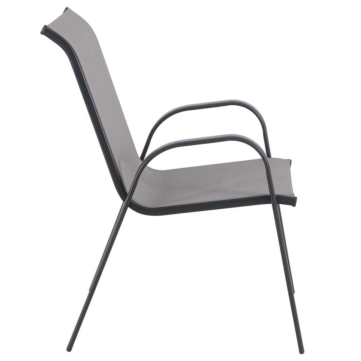 Stackable Sling Patio Chair, Grey