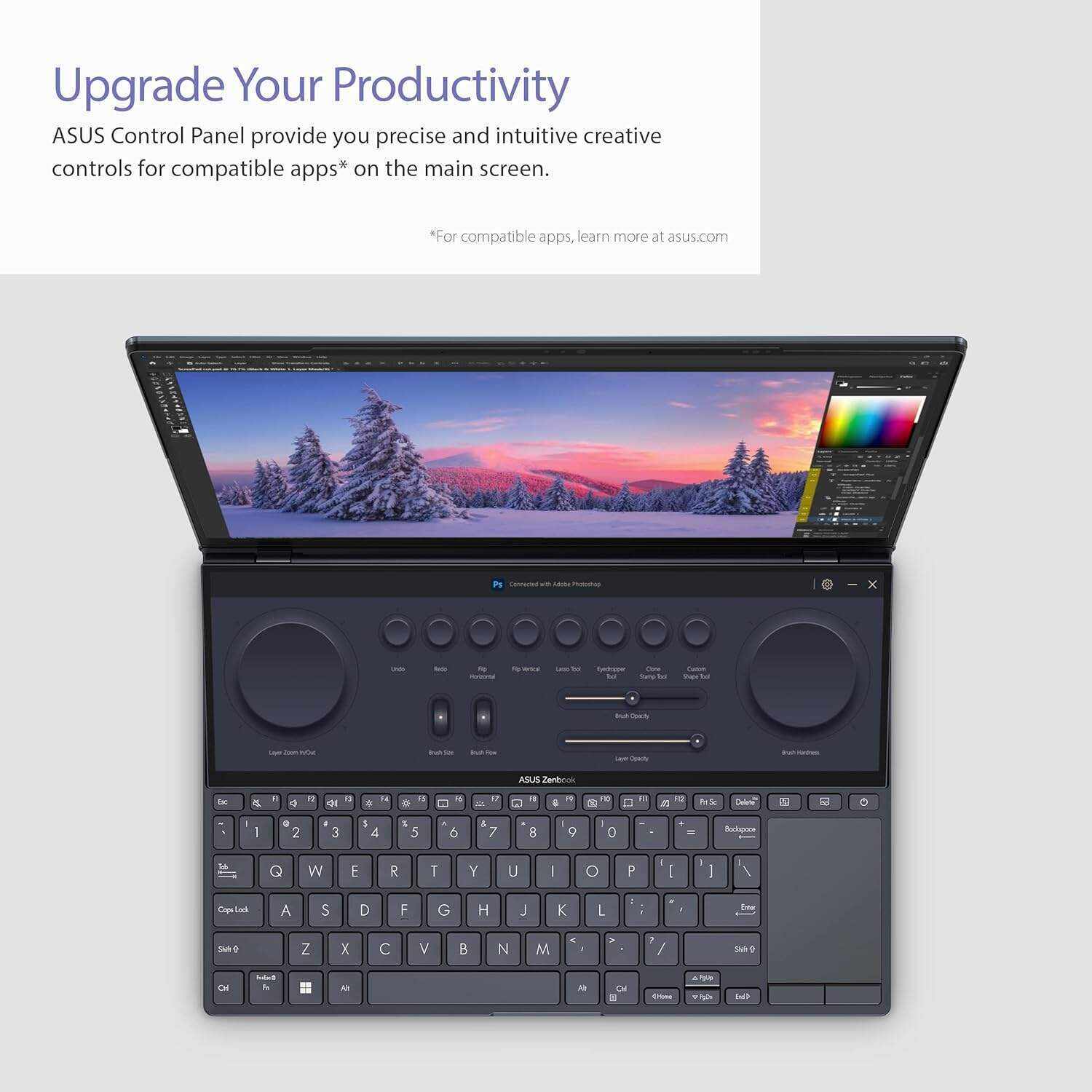 ASUS Zenbook Pro 14 Duo 14.5â€ 2.8K OLED Touch, 120Hz Refresh Rate, ScreenPad Plus, Intel i9-12900H CPU, RTX 3050Ti, 32GB RAM, 1TB SSD, Windows 11 Home, Tech Black, UX8402ZE-DB96T