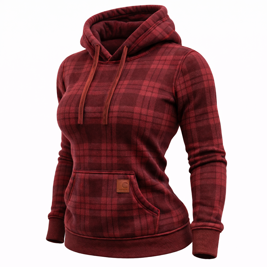 Carhartt Women's Vintage Western Cowgirl Plaid Print Pocket Hoodie
