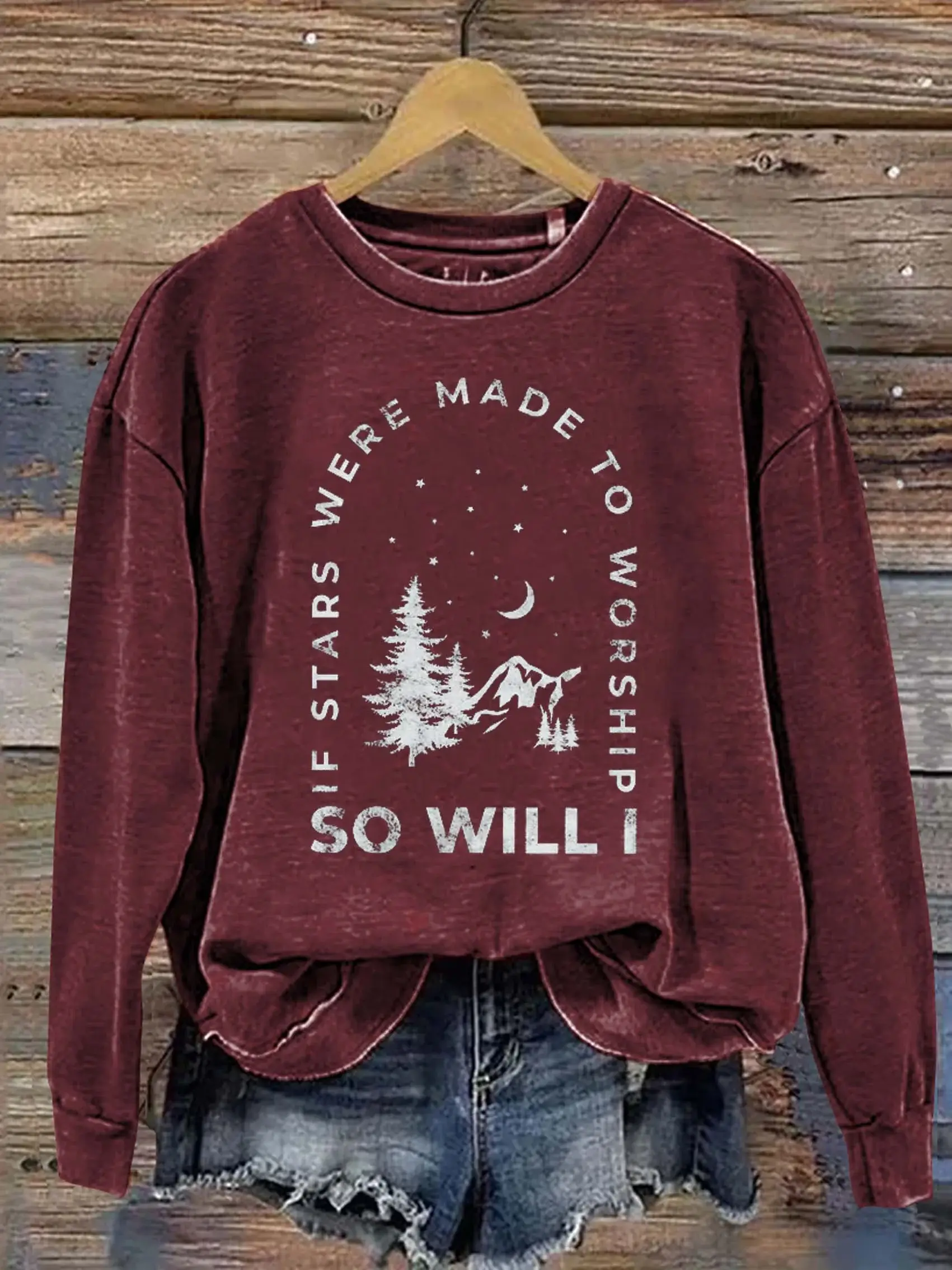 If Stars Were Made to Worship So Will I Casual Sweatshirt