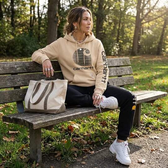Women's Loose-fitting Hooded Sweatshirt + Trousers Set