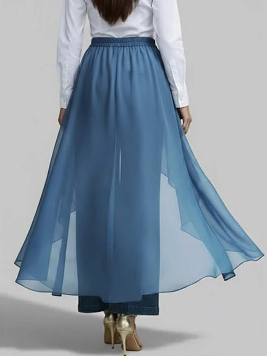 🔥Summer Arrivals🌟Women's High-waisted Casual Loose Chiffon Patchwork Jeans