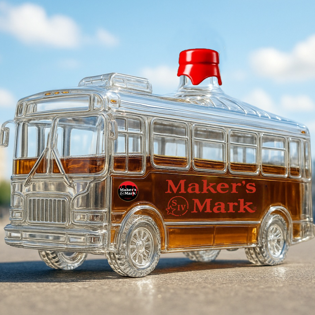 Bus-Shaped Whiskey Bottle