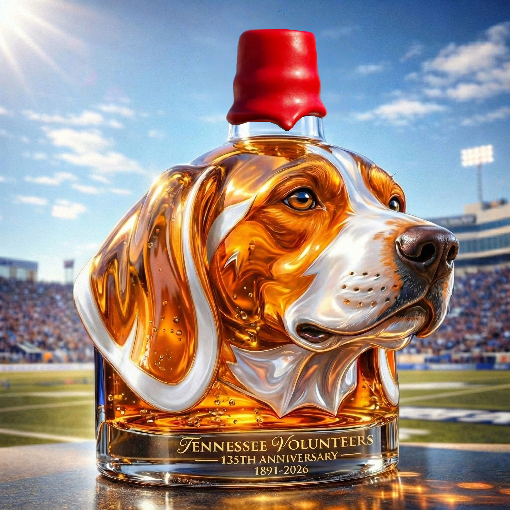 Tennessee Volunteers 135th Anniversary Commemorative Whiskey Bottle