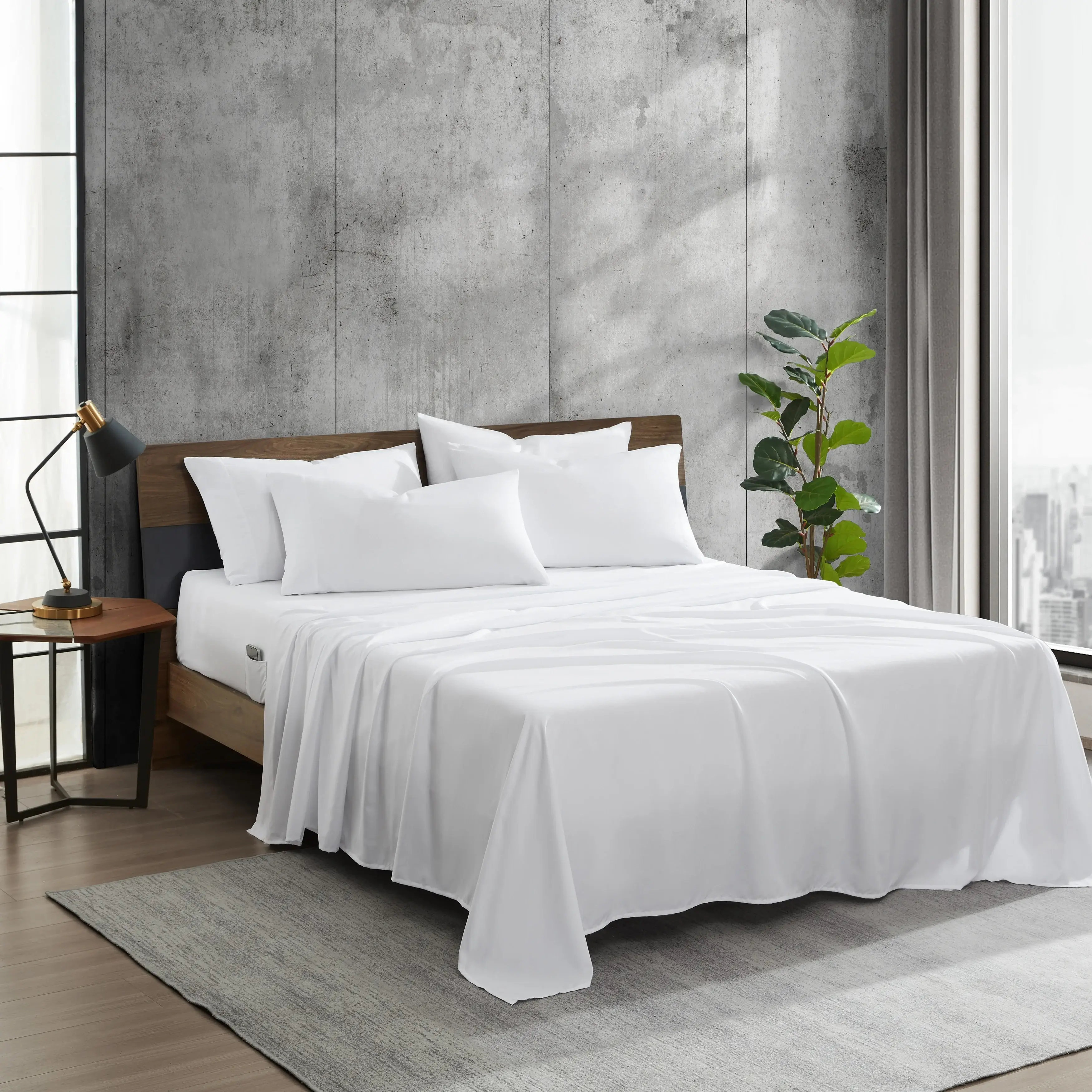 Kenneth Cole Solution Recyled Polyester Solid Bonus Sheet Set