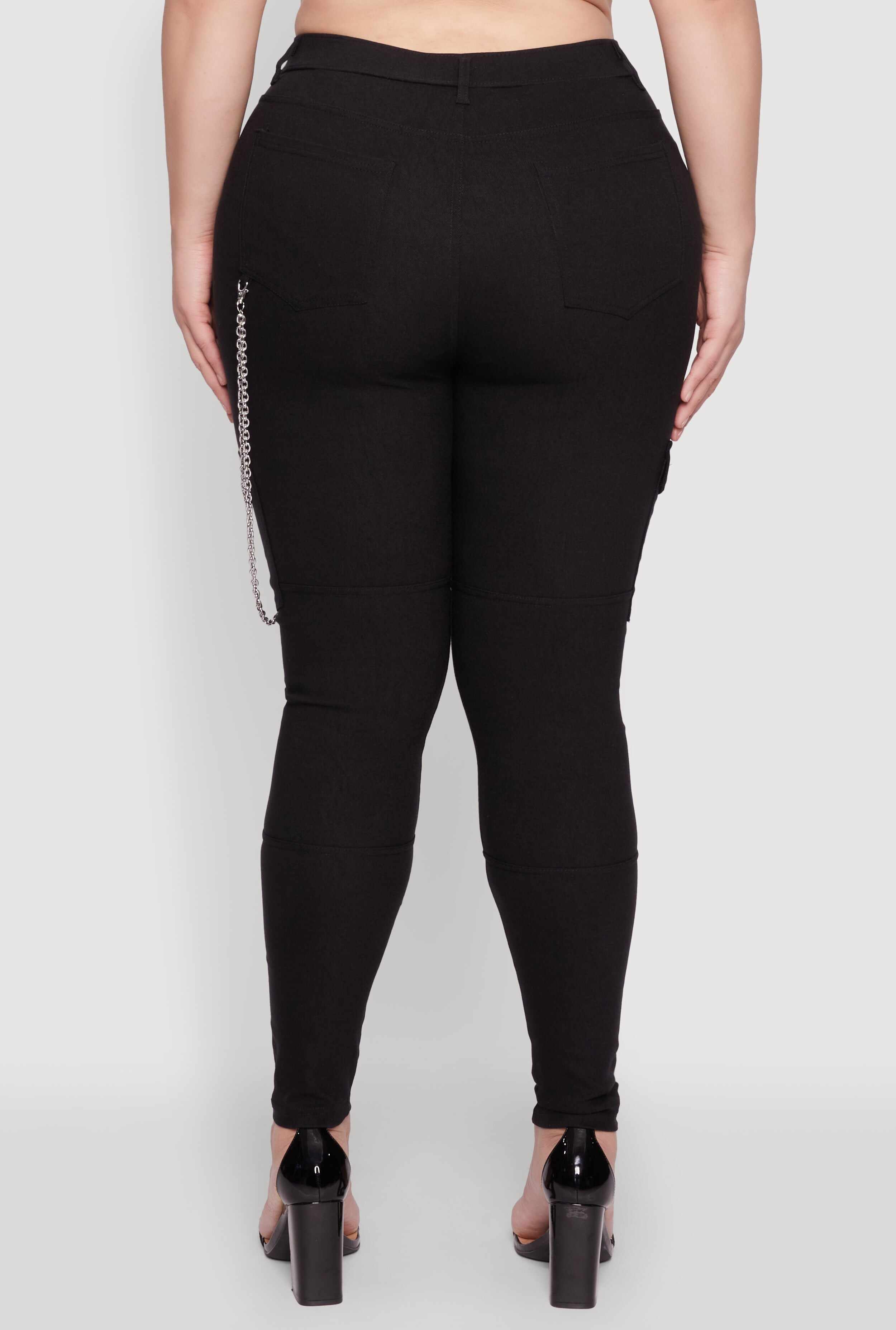 Plus Size Chain Detail Cargo Pants
