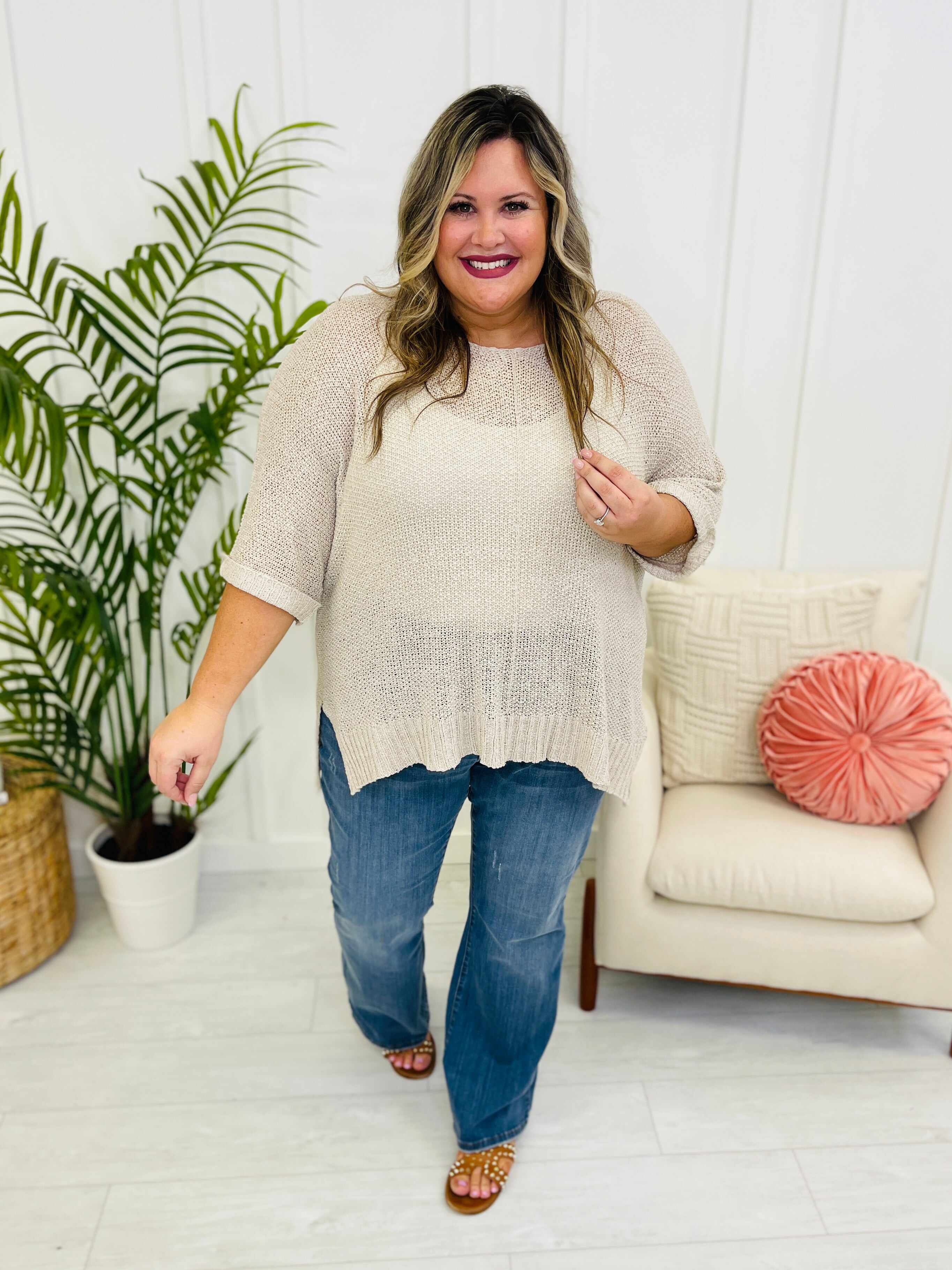 REG/CURVY Elastic Heart Pull On Slim Bootcut Jeans