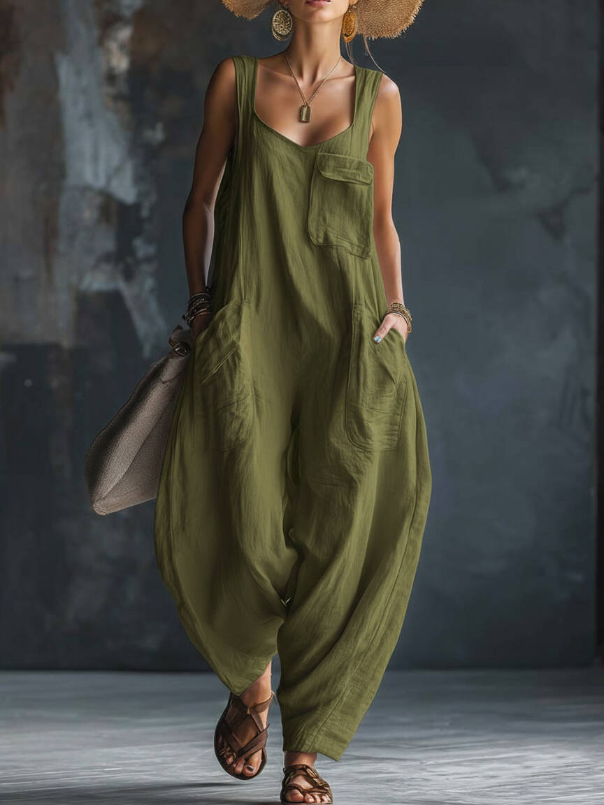 🔥Summer Arrivals🌟Cozy Loose-fitting Wide-leg Jumpsuit
